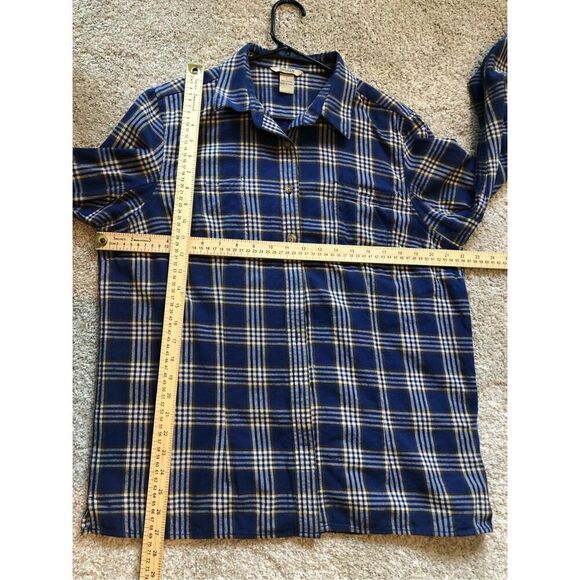Duluth Trading Co. Blue Plaid Button Up Collared Long Sleeve Shirt Size L - Picture 6 of 6